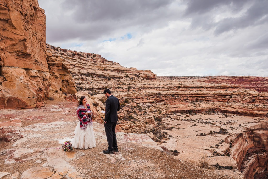Moab elopement ceremony.
