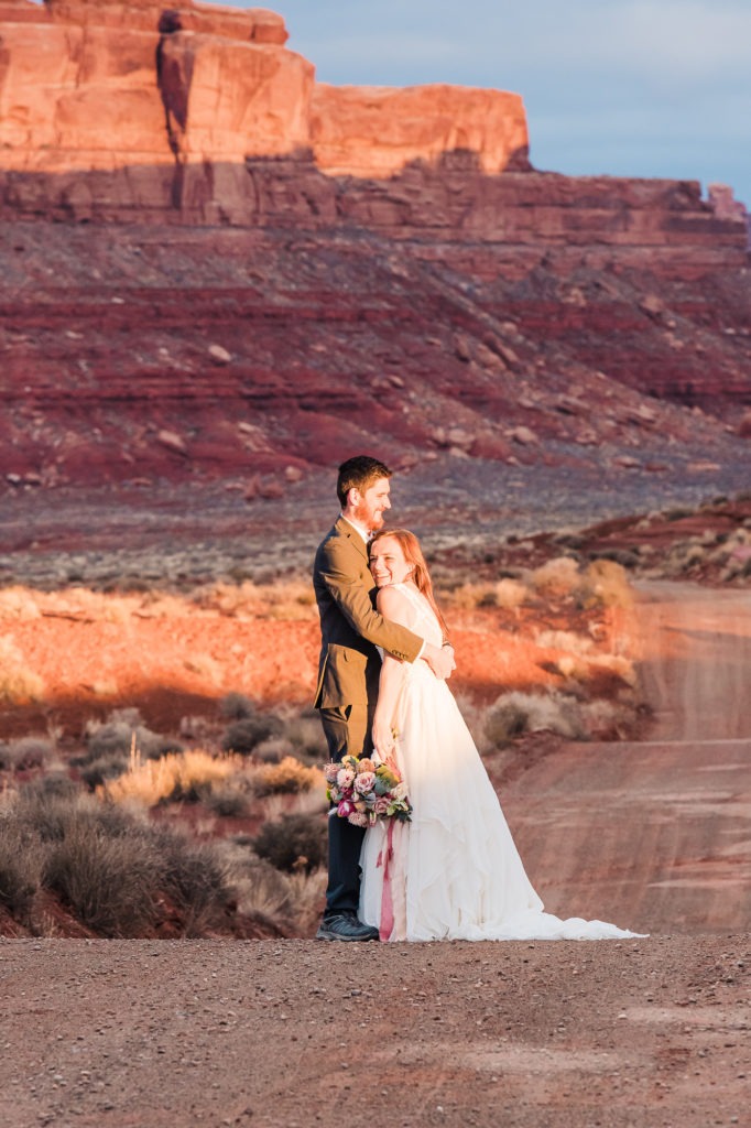 Sunrise wedding in Moab, Utah.