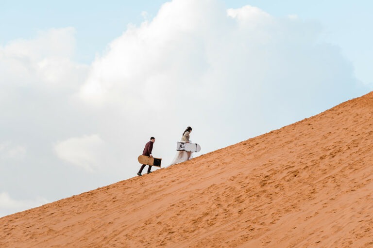 Playful And Fun Elopement With Sand Boarding!