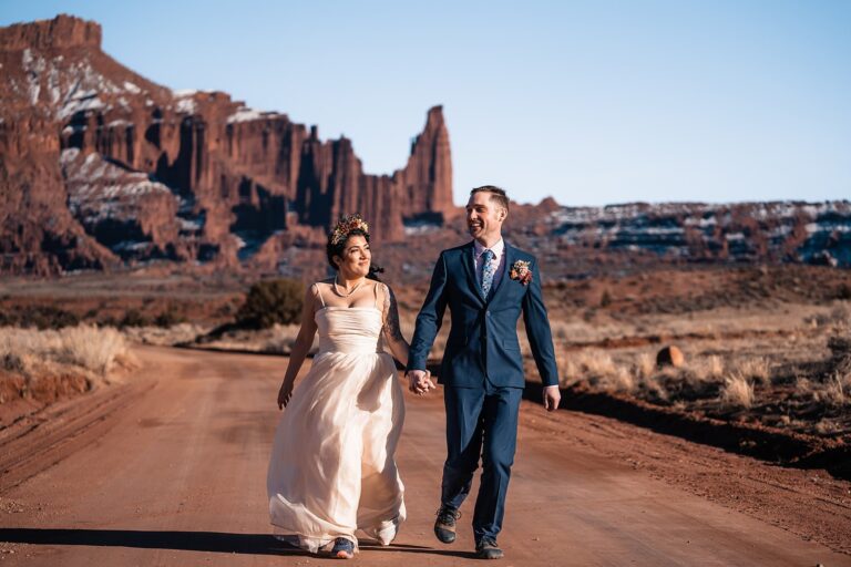Chilled Elopement With Friends In The Moab Desert